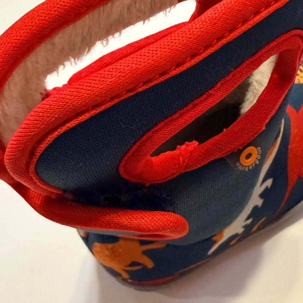 Bogs Baby Dino Insulated Boots 4 Navy Blue Red Infants Outdoor‎ Rugged Dinosaur
